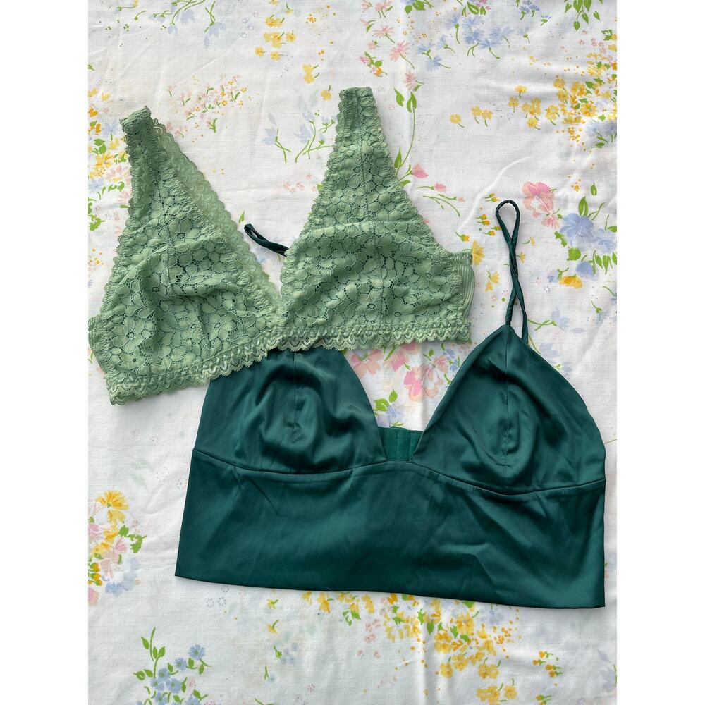 Two NEW Large Green Brallette